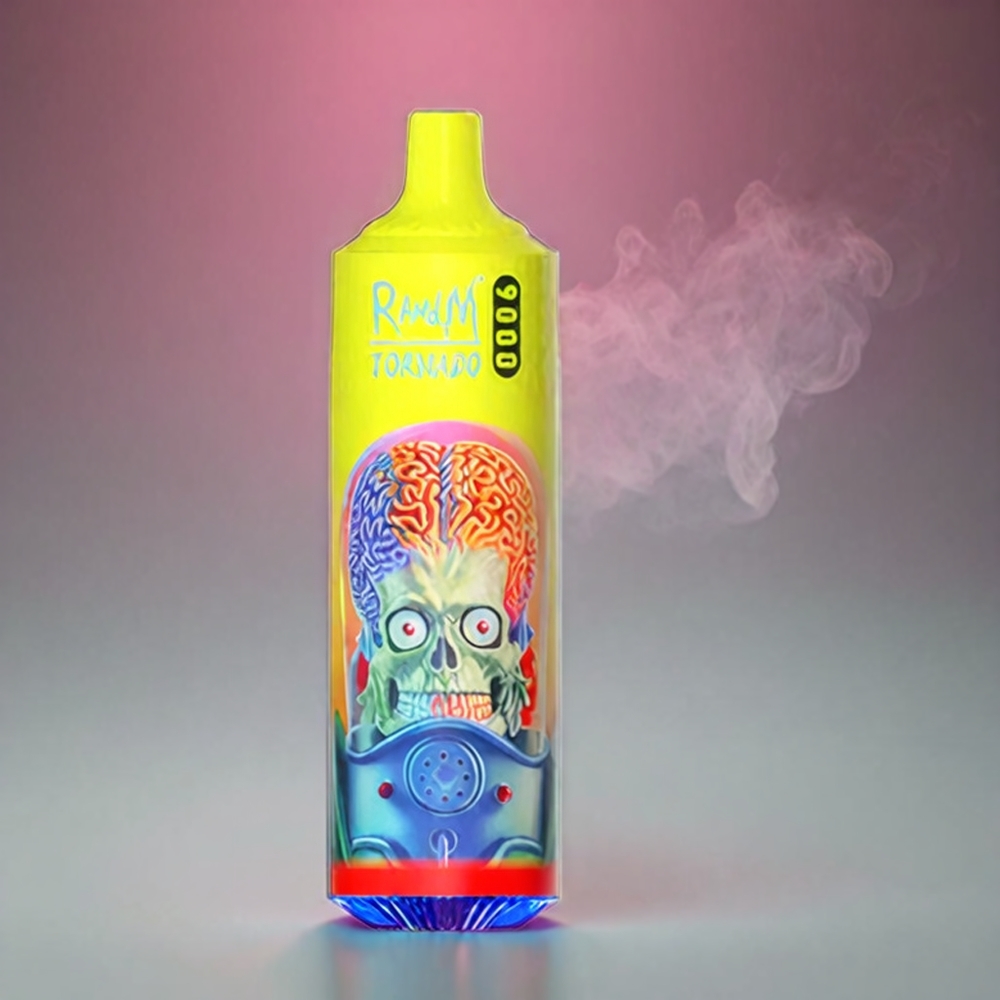 RandM Tornado 9000 Puffs Norge Engros – 850 mAh Oppladbar, 18 mL Væske, Mesh Coil, Rosa Sitron