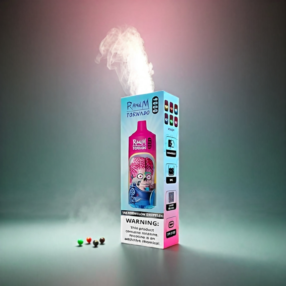 RandM Tornado 9000 Puffs Norge Engros – 850 mAh Rechargebar, 18 mL Væske, Mesh Coil, RGB Displayvarianter