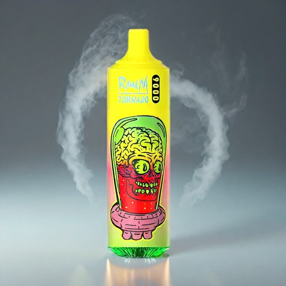 RandM Tornado 9000 Puffs Norge engros – 18 mL E-væske, 850 mAh, Mesh Coil, RGB Display – Sommerfersken Is