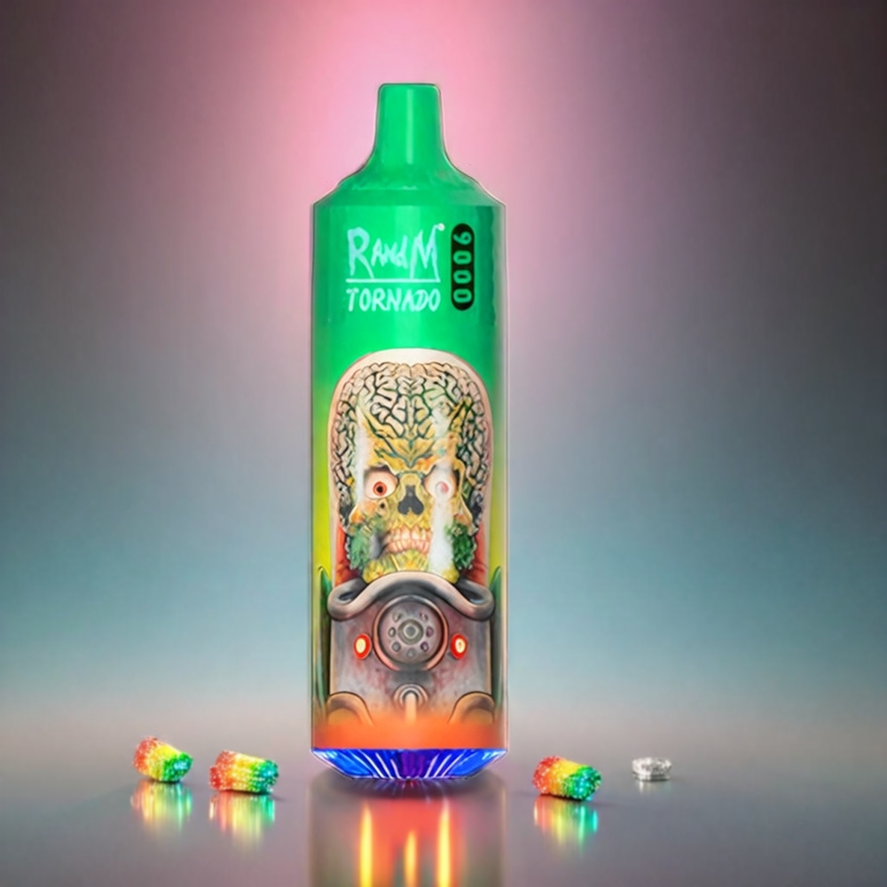 RandM Tornado 9000 Puffs Norge engros – 18 mL Væske, 850 mAh, Mesh Coil, Regnbuegodis