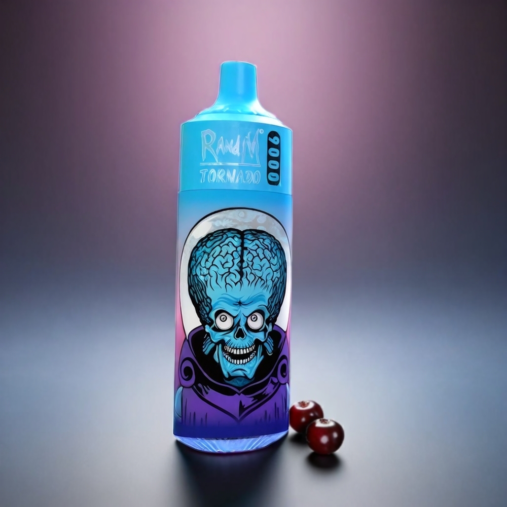 RandM Tornado 9000 Puffs Norge engros – Blåbær Kirsebær Tranebær – 850 mAh – 18 mL – Mesh Coil – RGB Display