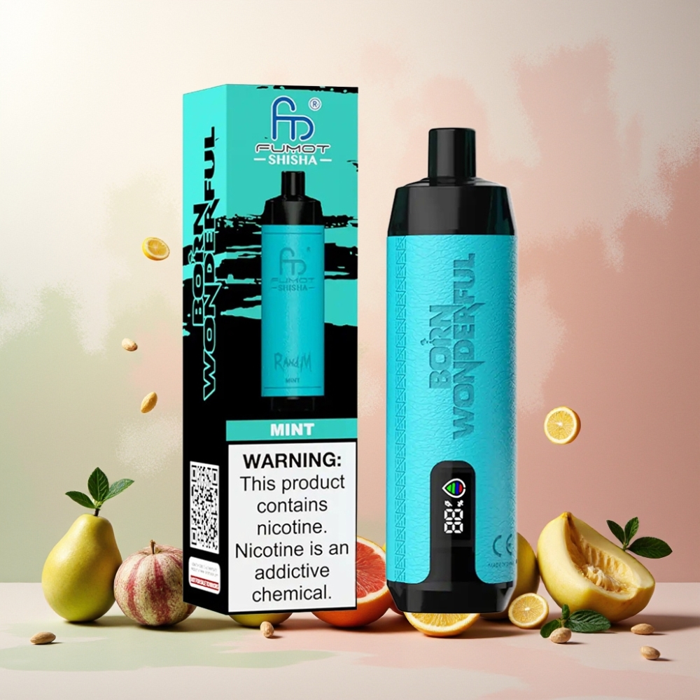 RandM Fumot Shisha Norge Engros – 10000 Puffs, 18ml E-væske, 850 mAh Batteri, Mint