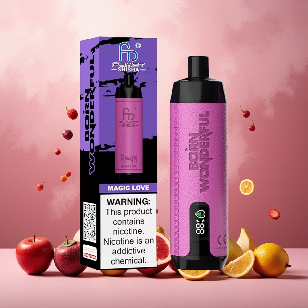 RandM Fumot Shisha Norge Engros – 10000 Puffs, 18ml E-væske, 850 mAh Batteri, Type-C Lading, 0.5% Nikotin