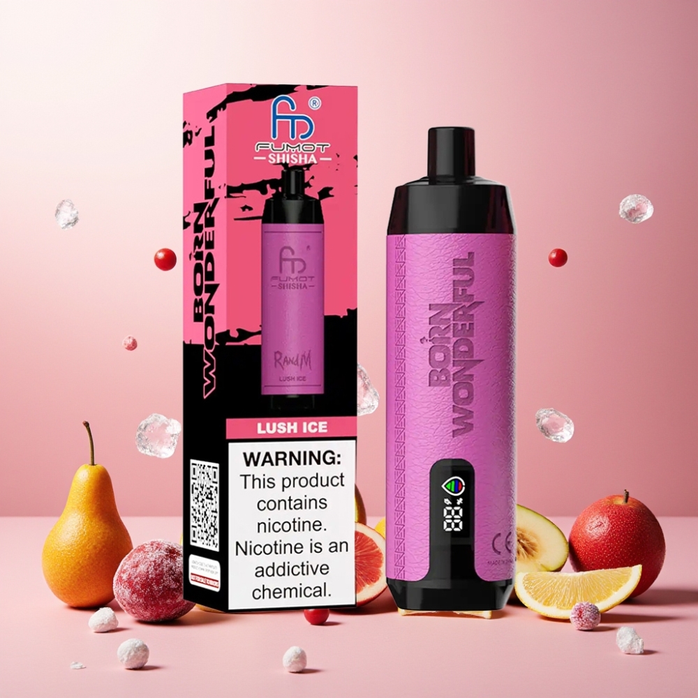RandM Fumot Shisha Norge Engros 10000 Puffs 18ml Lush Is Vape til engangsbruk med LED Indikator og Type-C Lading
