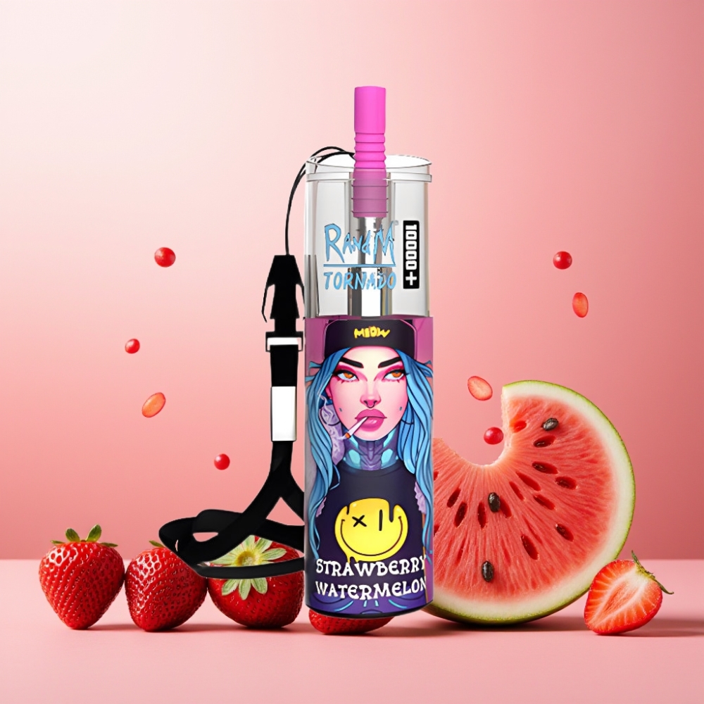 RandM Fumot Original Tornado 10000 Plus Norge Engros Vape til engangsbruk Jordbær Vannmelon 20 ml 850 mAh Mesh Coil Type-C RGB Lys