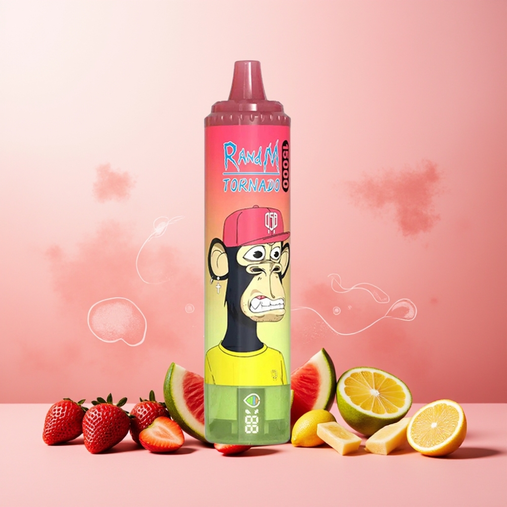 RandM Fumot Tornado Norge engros 15000 Puffs 25ml 850mAh Type-C LCD Vape til engangsbruk Jordbær Vannmelon Lemonade