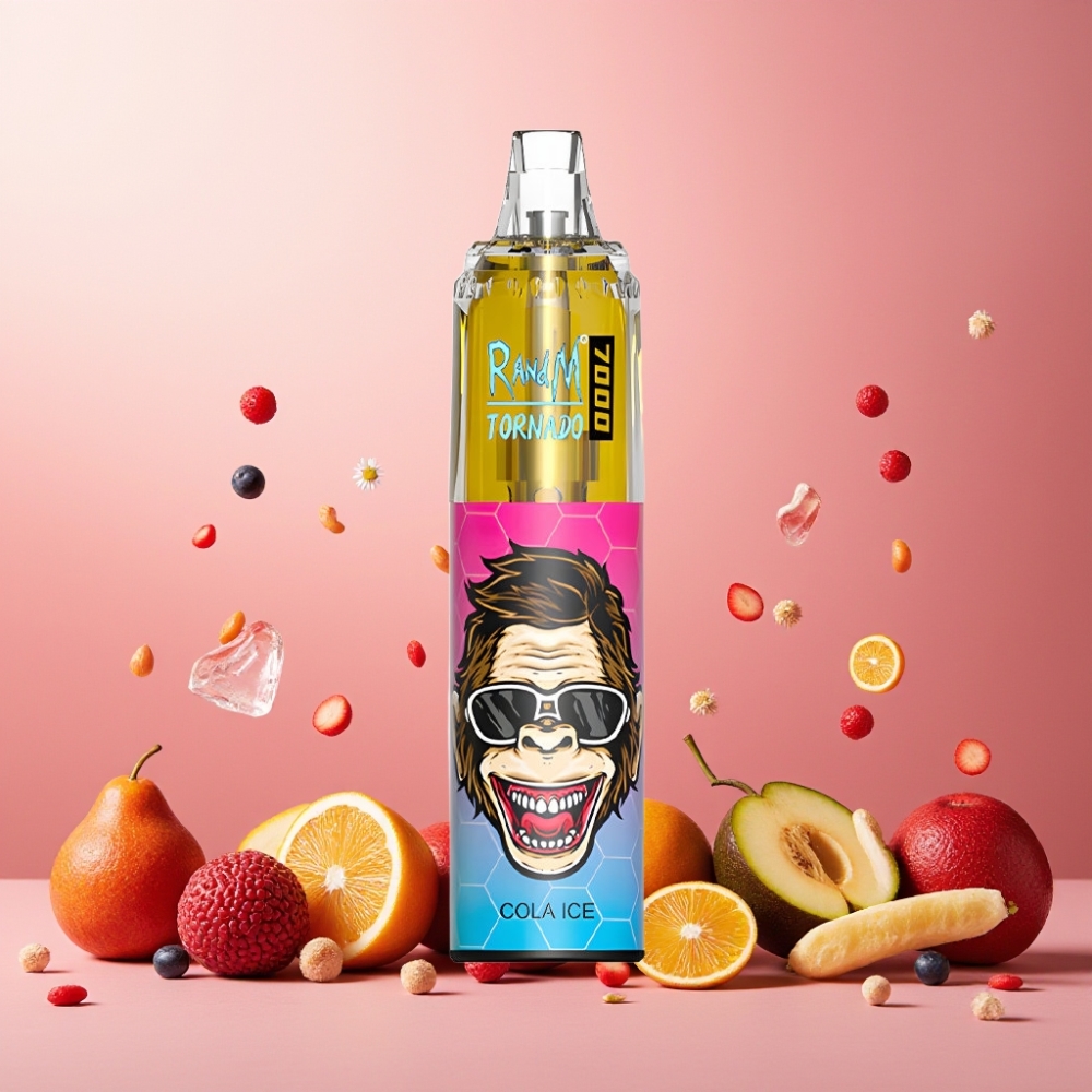 RandM Fumot Tornado 7000 Norge Engros Vape til engangsbruk Cola Is – 7000 Puffs, 14 ML E-liquid, 850 MAH, RGB Light, Type-C, Air-Adjustable
