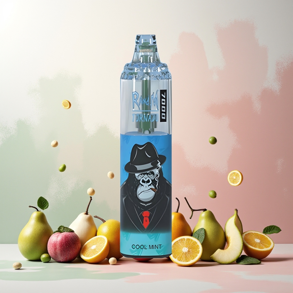 RandM Fumot Tornado 7000 Norge engros – 14 ML E-liquid, 850 MAH Battery, Type-C Port, Justert Luftstrøm, Kjølig Mynte