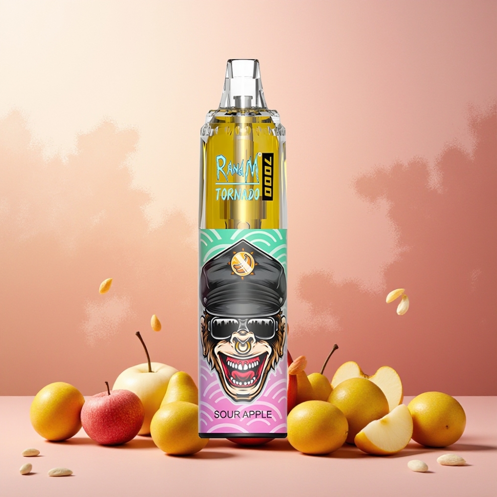RandM Fumot Tornado 7000 Puffs Norge Engros – 14 ML E-liquid, 850 MAH Battery, Type-C Port, Air-Adjustable – Sur Eple Vape til engangsbruk
