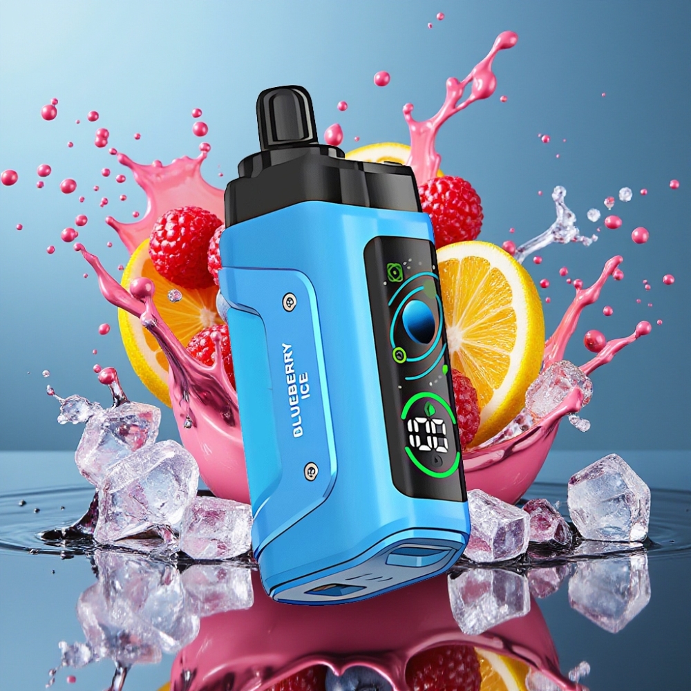 Razz Bar 45000 Puffs Norge Engros Engangs Vape Blåbær Is med 1.0 Ohm Mesh Coil & Justerbar Luftstrøm