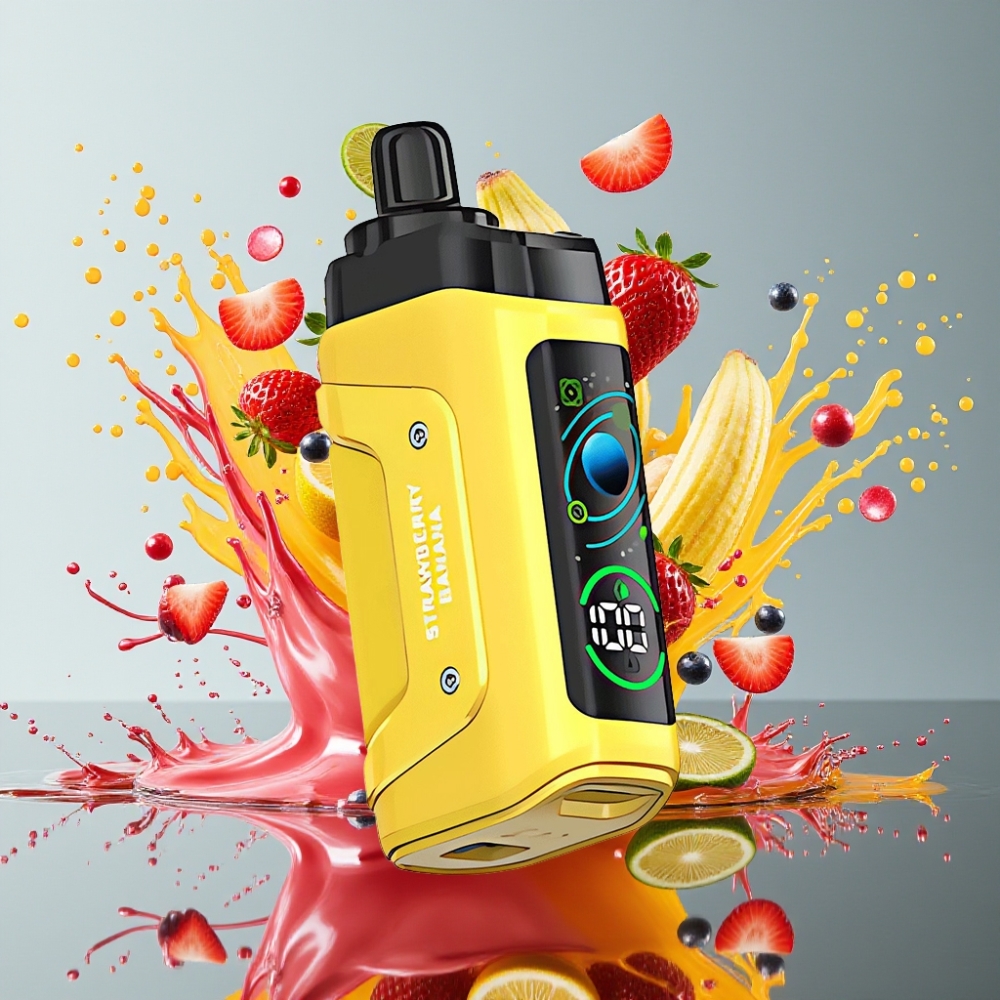 Razz Bar 45000 Puffs Norge Engros Engangs Vape Jordbær Banan med 1.0 Ohm Mesh Coil og Justerbar Luftstrøm