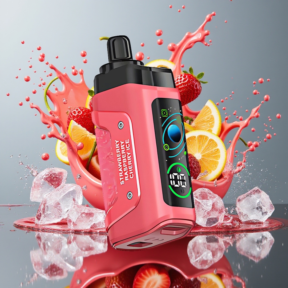 Razz Bar 45000 Puffs Norge Engros Engangs Vape Jordbær Kirsebær Is med 1.0 Ohm Mesh Coil & Justerbar Luftstrøm