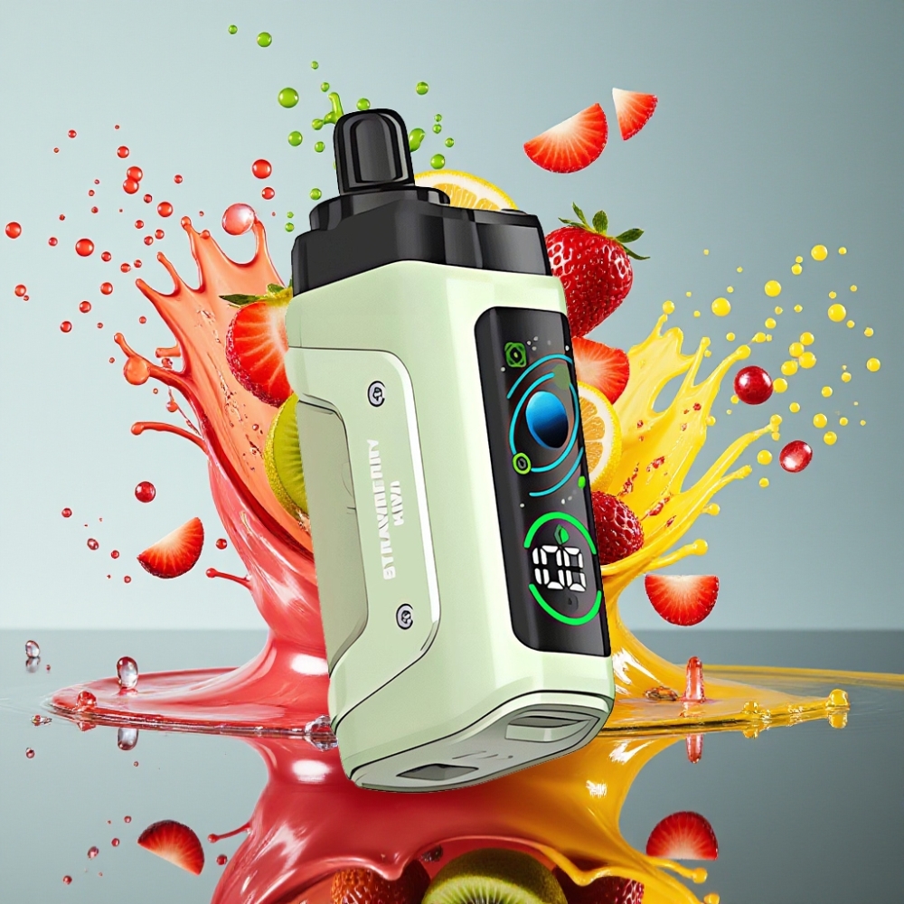 Razz Bar 45000 Puffs Norge Engros Engangs Vape Jordbær Kiwi med 1.0 Ohm Mesh Coil og Justerbar Luftstrøm
