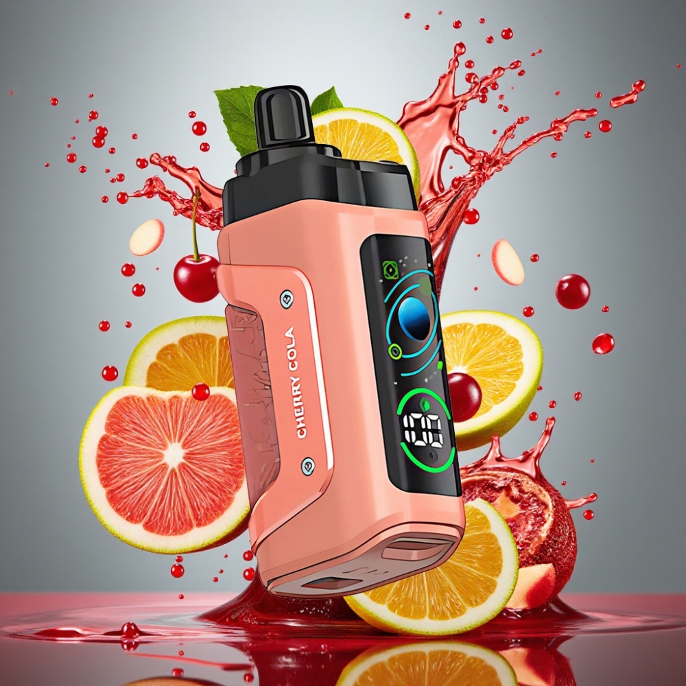 Razz Bar 45000 Puffs Norge Engros Engangs Vape Kirsebær Cola med 1.0 Ohm Mesh Coil og Justerbar Luftstrøm