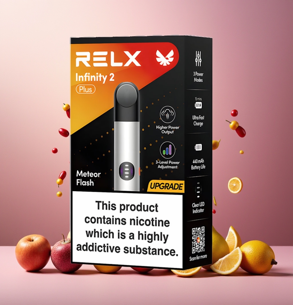 RELX Infinity 2 Plus Norge Engros – Justerbar 3 Moduser, 6.5W/8W/10W, 440mAh, Type-C, 1.9ml, 600 Puffs