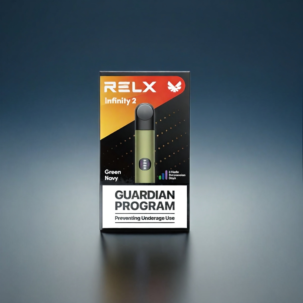 RELX Infinity 2 Vape Device Grønnmarine – 1,9 ml Pod, 440mAh Batteri, 600-650 Puff – Norge Engros