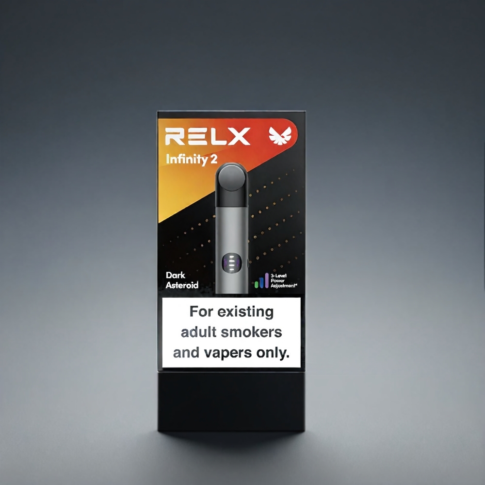 RELX Infinity 2 Vape Device Norge Engros – 1.9 ml Kapasitet, 600-650 Puff, Sleek Metallisk Finish, 440mAh Batteri