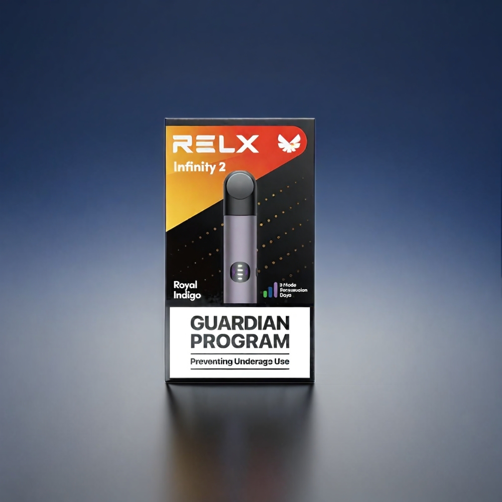 RELX Infinity 2 Vape Device Royalindigo Norge Engros – 1.9 ml Pod, 650 Puffs, 440mAh, 3 Justerbare Måter, USB Type-C