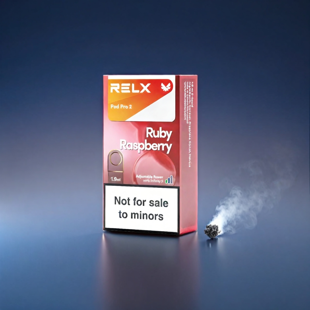 RELX Pod Pro 2 Norge Engros – 600 puffs, 1.9ml, Nikotin 3%/5%, 2/3 pods/pakke, 3 spenningsmoduser (Eco 5.5W, Smooth 6.5W, Boost 8W), Blå Bringebær