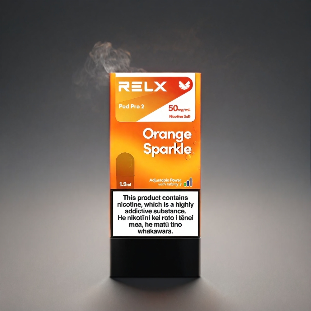 RELX Pod Pro 2 Norge Engros – Appelsin Gnist – 600 puffs, 1.9ml, 3%/5% nikotin, 2/3 pakker, 3 spenningsmoduser