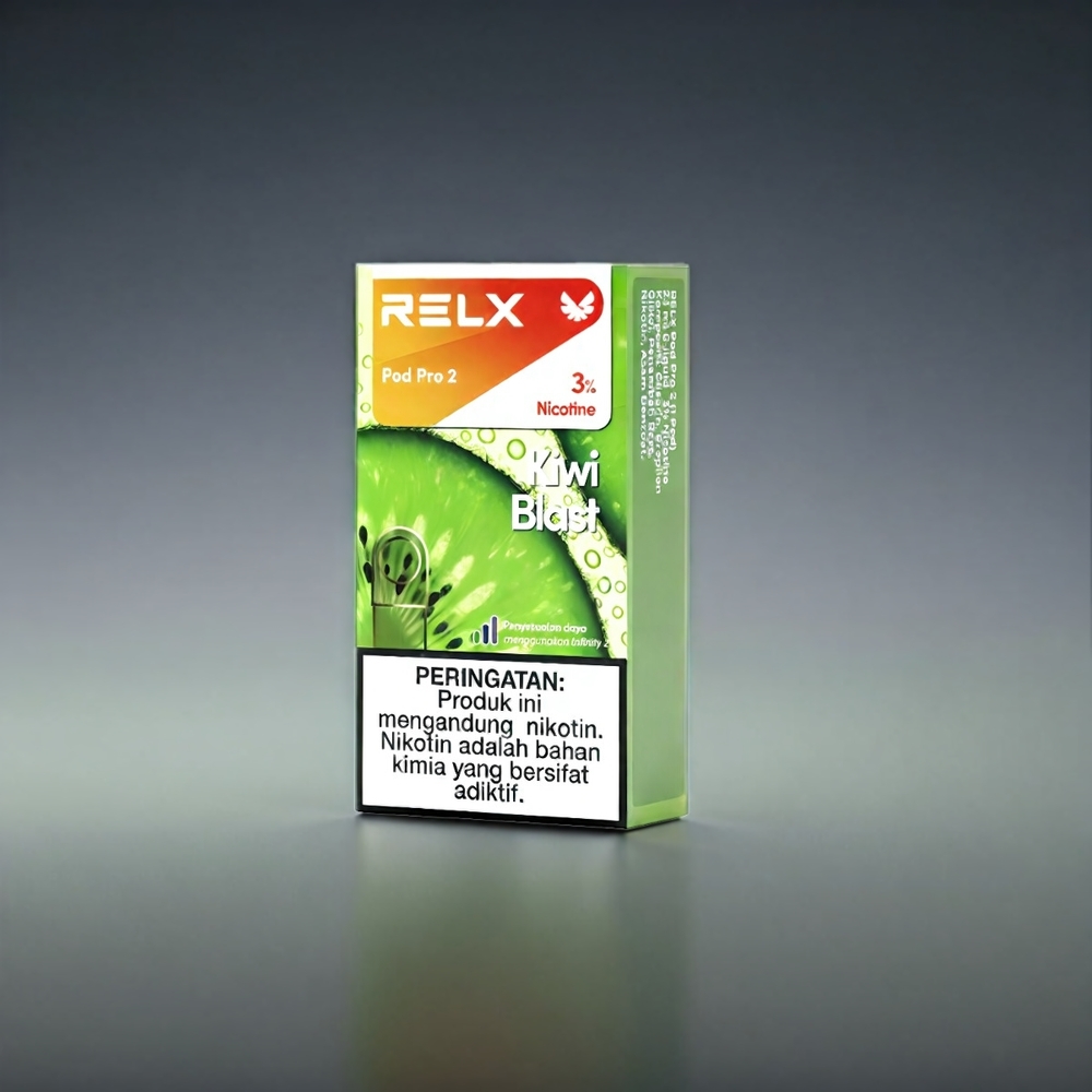 RELX Pod Pro 2 Norge Engros – Kiwi Eksplosjon (3%/5% Nikotin, 600 Puff, 1.9ml, 2/3 Pods/Pakke, 3 Spenningsmoduser)