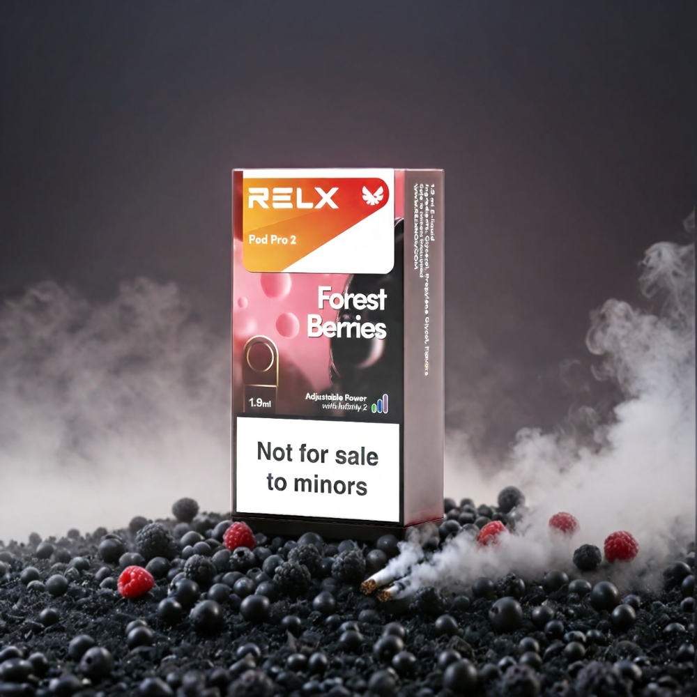 RELX Pod Pro 2 Norge Engros – Skogsbær – 3% / 5% Nikotin – 600 Puff – 1.9ml – 2/3 Pods per Pakke – 5.5W/6.5W/8W