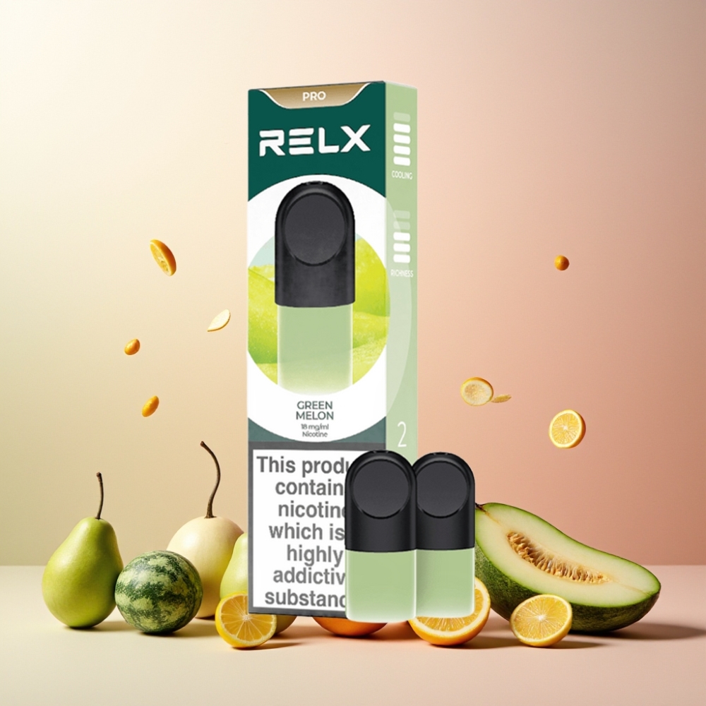 RELX Pod Pro Norge Engros – Grønnelon med 1,8% Nikotin & 1,9 ml Pod – God Smak & Myk Opplevelse