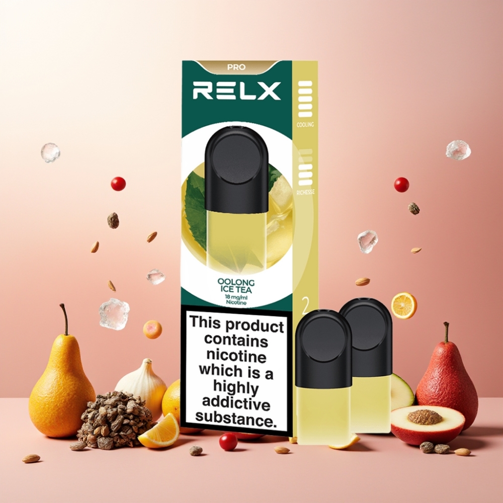 RELX Pod Pro Norge Engros – Oolong Isete med 1,8% Nikotin, 1,9 ml Pod, Optimalt Trekk og Rik Damp