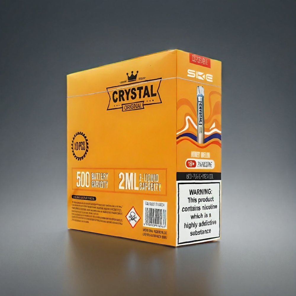 SKE Crystal BAR 600 Norge Engros – 600 Puffs, 2.0ml, 500mAh, Honningmelon, Nikotinfri/2%