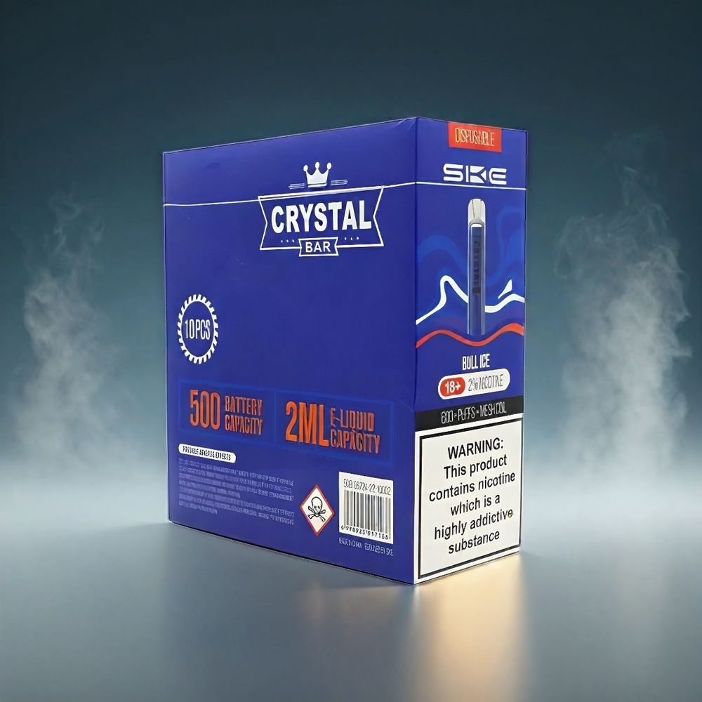 SKE Crystal BAR 600 Norge Engros – 600 Puffs, 500mAh, 2.0ml, Bull Ice