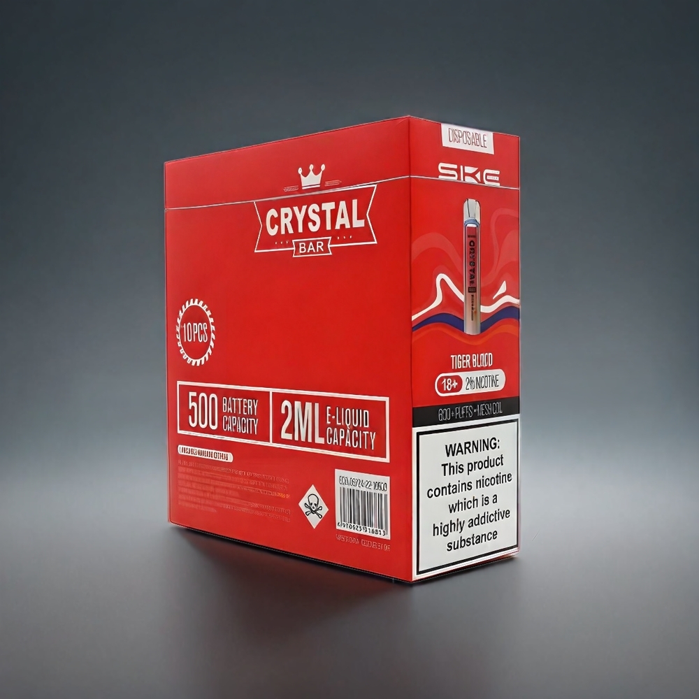 SKE Crystal BAR 600 Norge Engros Tigerblod – 0% Nikotin, 600 Puff, 500mAh Batteri