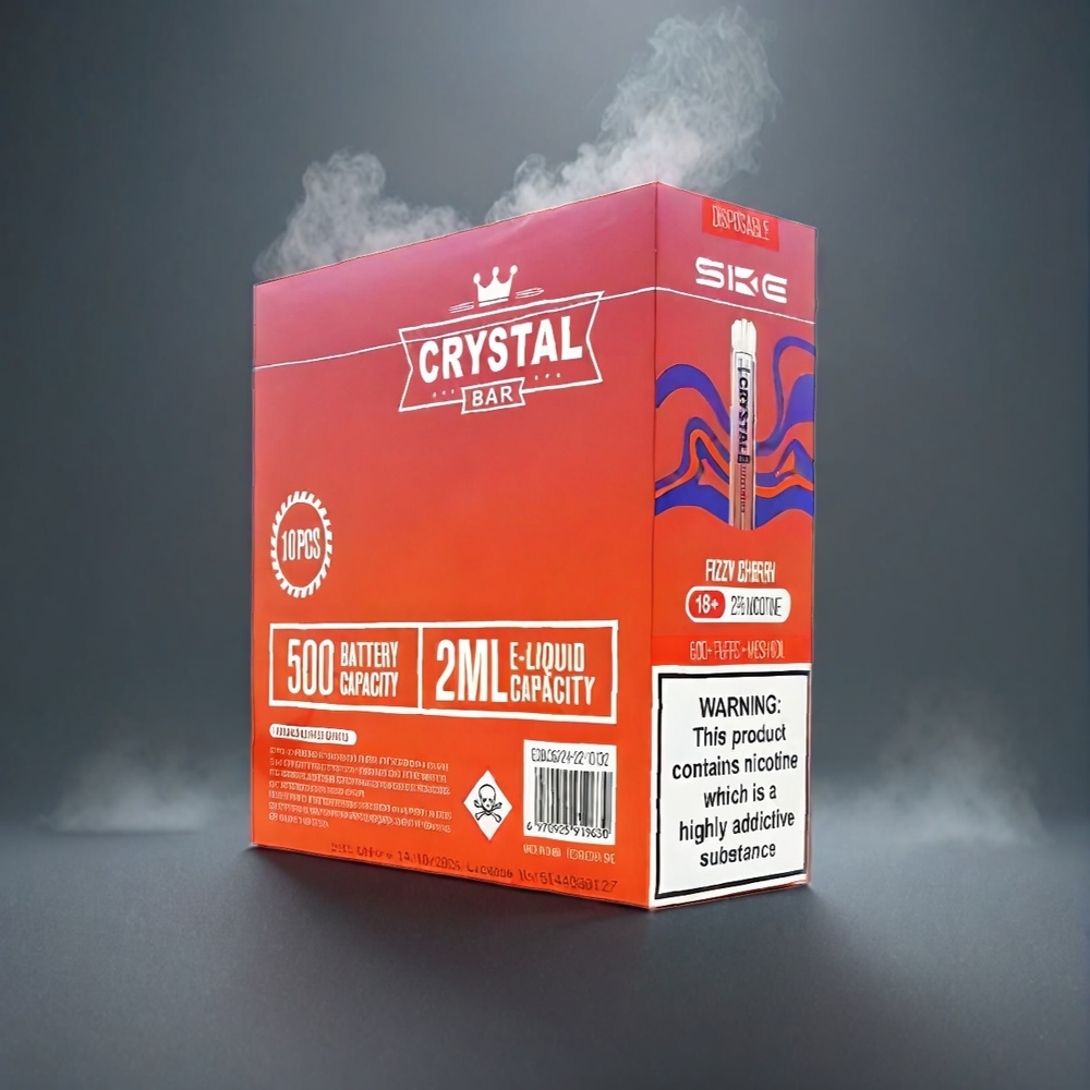 SKE Crystal BAR 600 Norge Engros Vape 500mAh 600 Puffs 2.0ml Fizzy Kirsebær