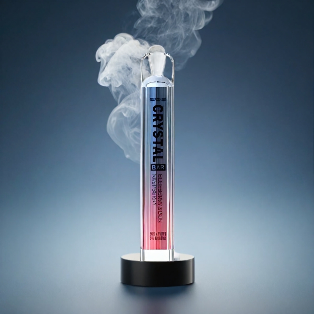 SKE Crystal BAR 600 Norge Engros Vape Blå Sur Bringebær – 0%/2% Nikotin, 500mAh, 600 Puff, Mesh Coil