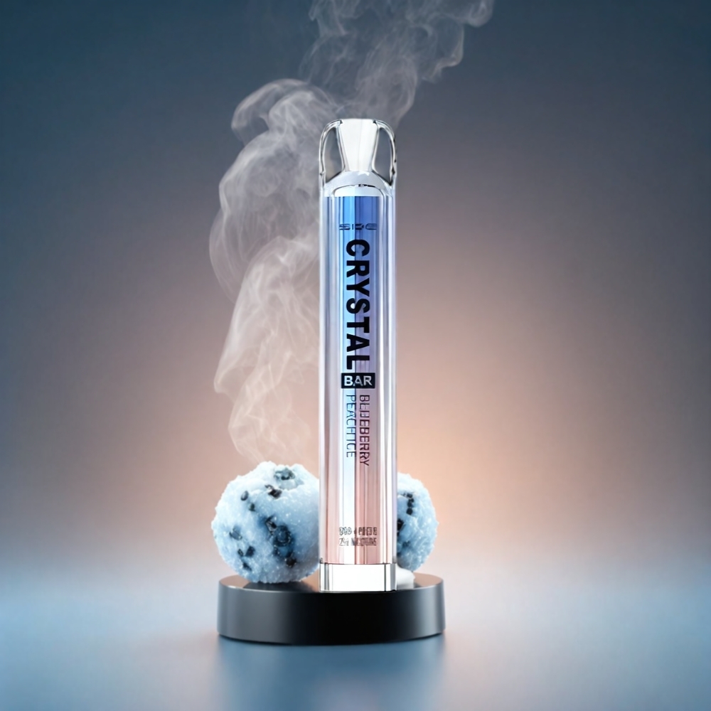 SKE Crystal BAR 600 Norge Engros Vape Blåbær Fersken Is – 500mAh Batteri, 600 Puffs, 2.0ml E-væske Kapasitet