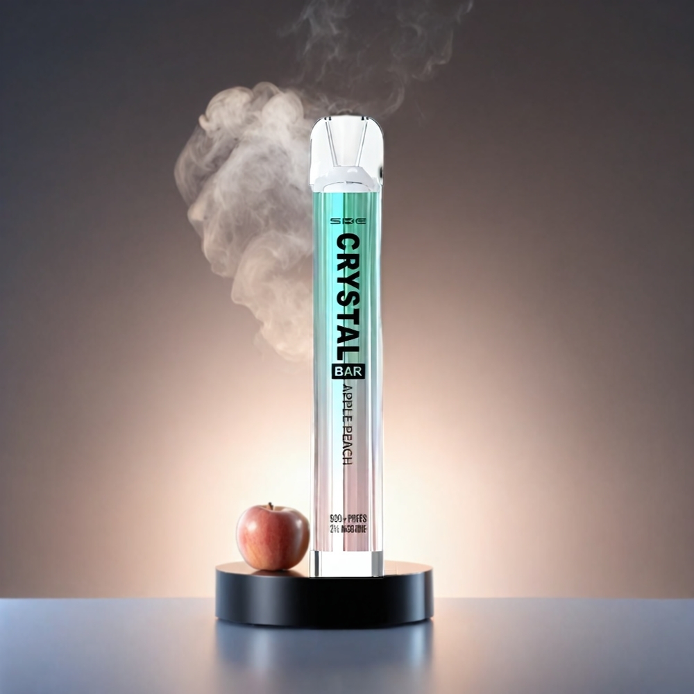SKE Crystal BAR 600 Norge Engros Vape Eple Fersken – 0% Nikotin, 500mAh, 600 Puffs, 2.0ml