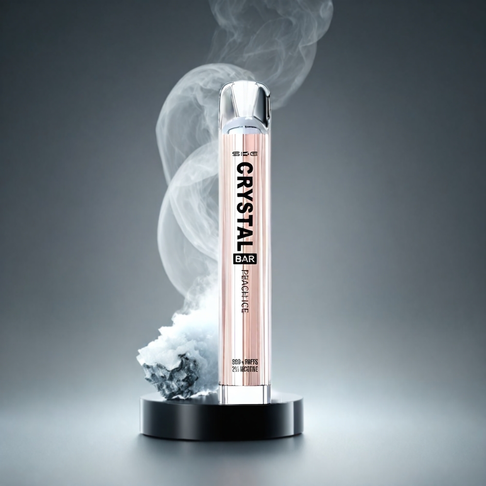 SKE Crystal BAR 600 Norge Engros Vape Fersken Is 0%/2% Nikotin 600 Puffs 500mAh Batteri