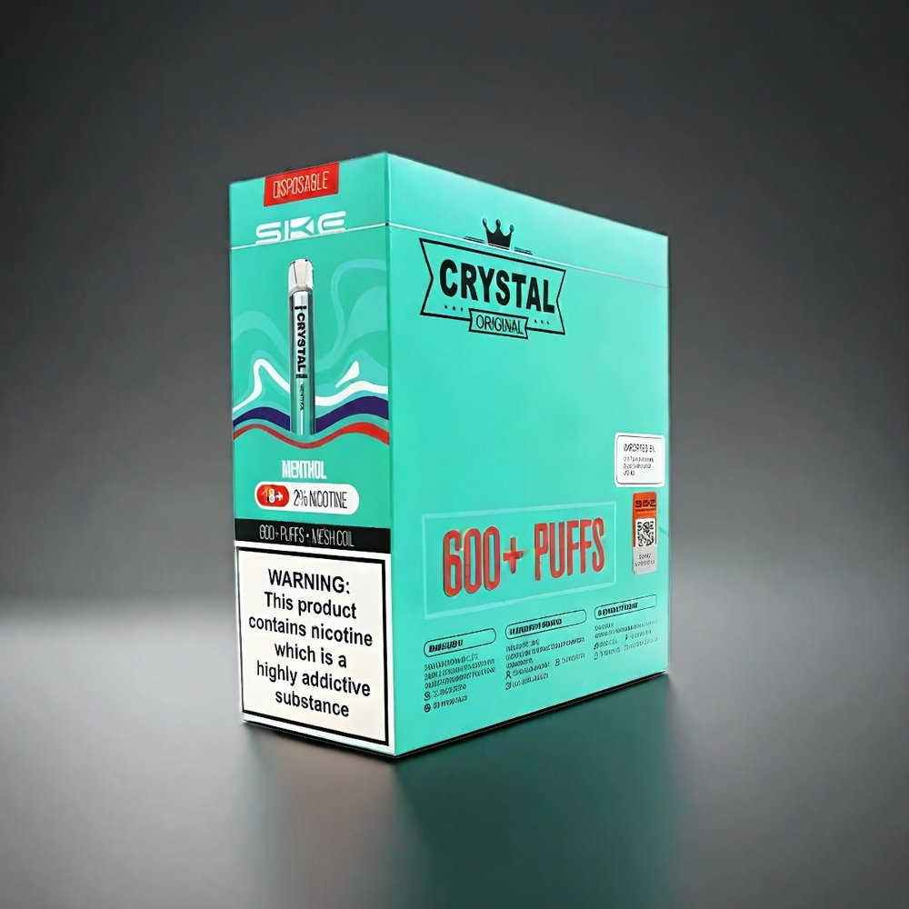 SKE Crystal BAR 600 Norge engros – 0%/2% Nikotin – 500mAh Batteri – 600 Puff – Stål+PCTG – 2.0ml Kapasitet – Mesh Coil