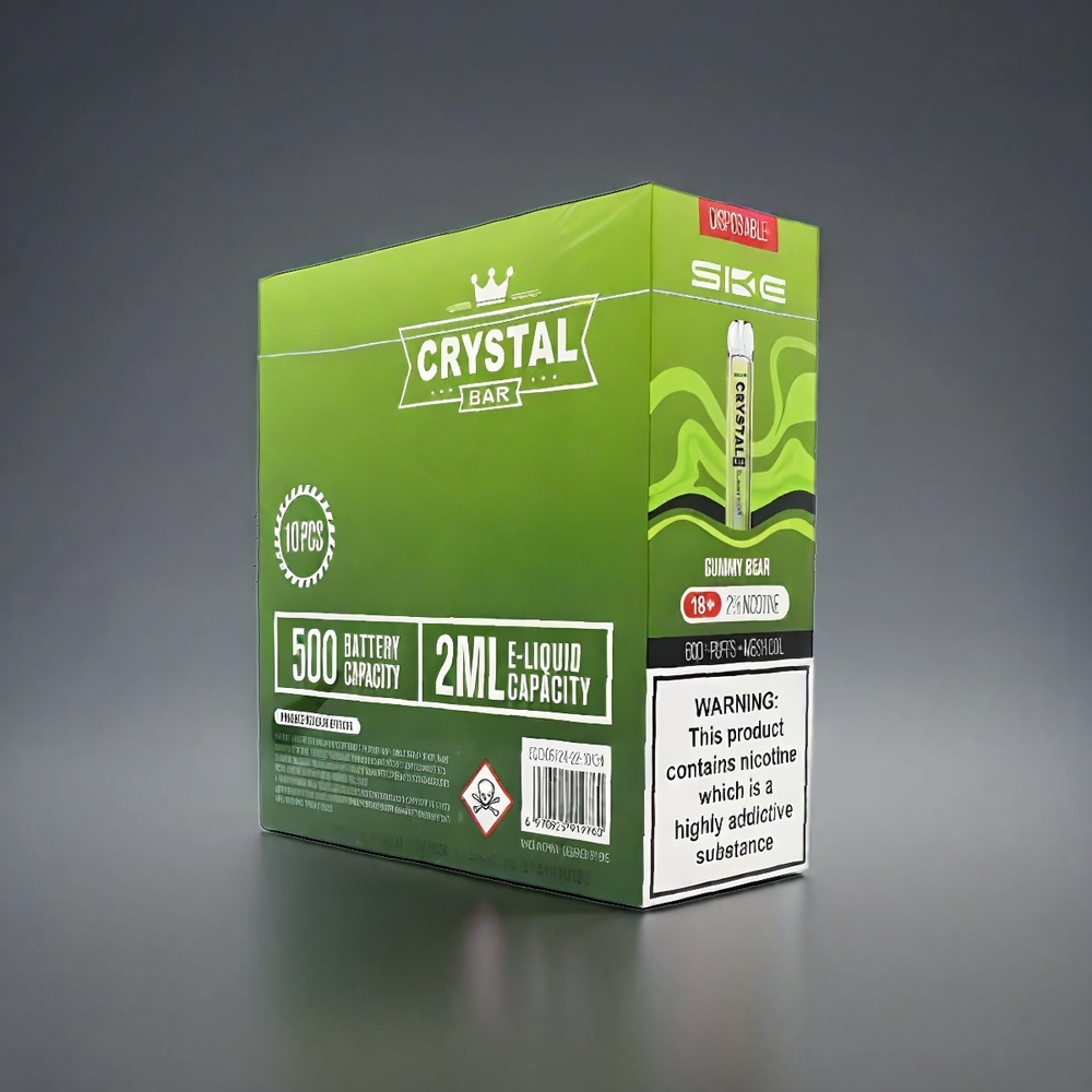 SKE Crystal BAR 600 Norge engros – 0% Nicotin, 500mAh Batteri, 600 Puff, Mesh Coil