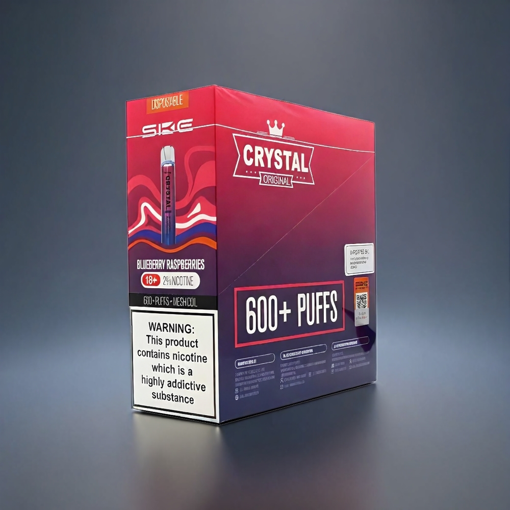 SKE Crystal BAR 600 Norge engros 500mAh 600 Puffs Blåbær Bringebær