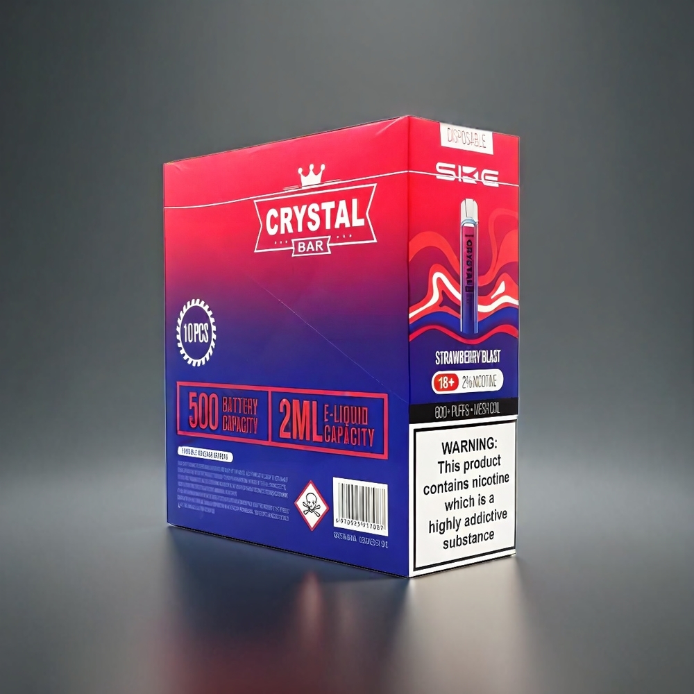SKE Crystal BAR 600 Norge engros – Jordbærblast – 0%/2% Nikotin – 500mAh – 600 Puff