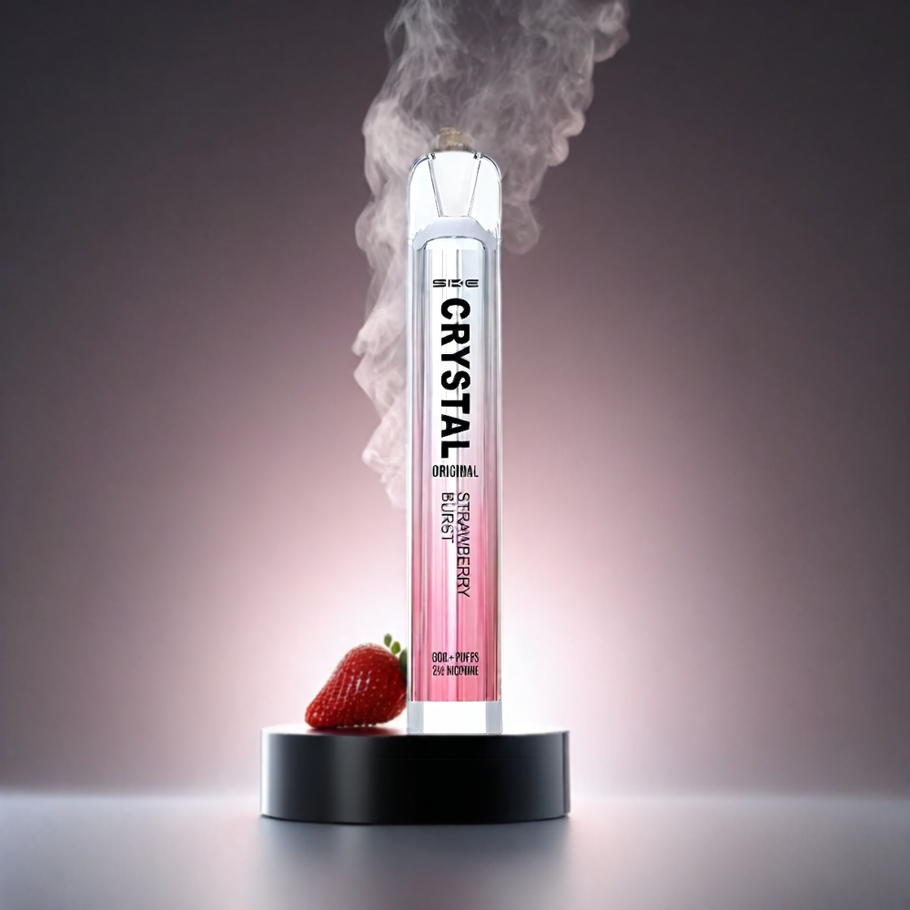 SKE Crystal BAR 600 Norge engros – Jordbærsmak – 0/2% Nikotin – 600 Puffs – 500mAh Batteri