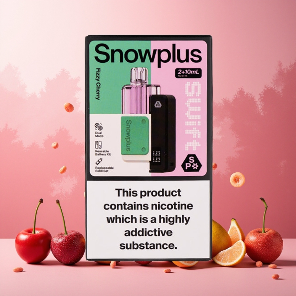 Snowplus Swift 5000 Puffs Prefilled Pod Kit Fizzy Cherry (Sprudlende Kirsebær) Norge Engros – 1000 mAh, 2+10 ml, 2% Nikotin