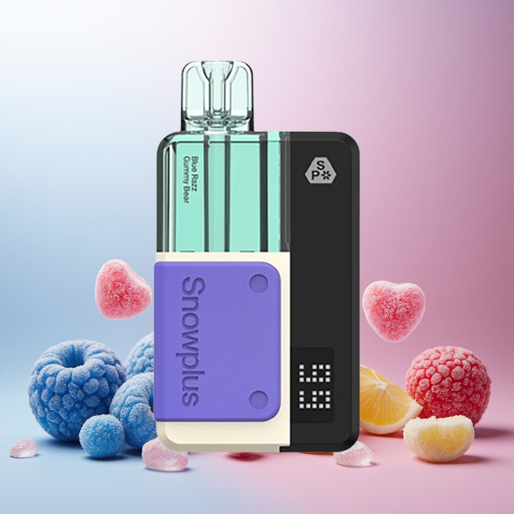 Snowplus Swift 5000 Puffs Prefilled Pod Kit Norge Engros – Blå Bringebærbamse, 1000 mAh, 2+10 ml, 2% Nikotin, Dual Mesh