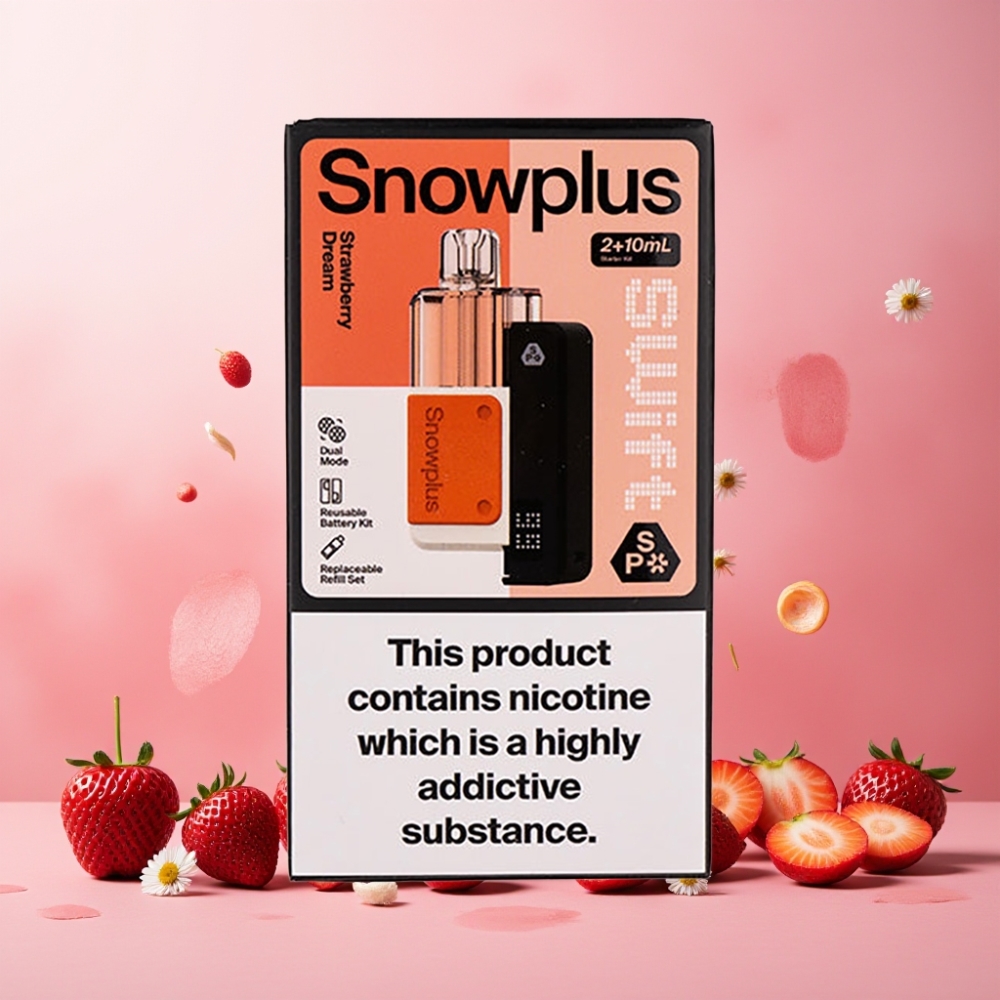 Snowplus Swift 5000 Puffs Prefilled Pod Kit Norge engros – Jordbærdrøm (43 x 81 x 25 mm, 1000 mAh, 2+10 ml)