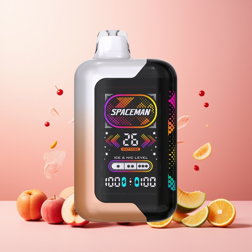 SPACEMAN SP40000 Norge Engros Engangsvape Saftig Fersken Vannmelon – 1000mAh Batteri, 20ml E-væske, 50mg/ml Nikotin