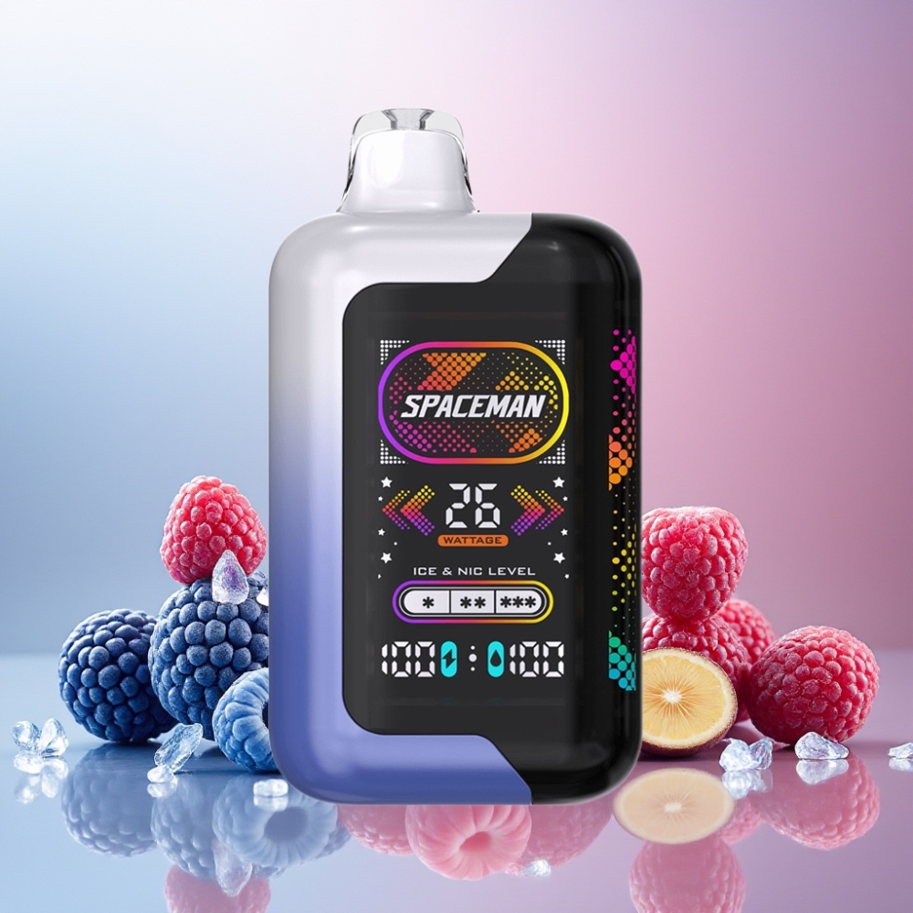 SPACEMAN SP40000 Norge Engros Vape til engangsbruk Blå Bringebær Is 20ml 50mg/ml 1000mAh