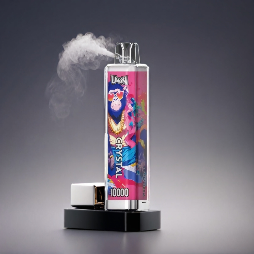 UWIN Crystal 10000 Puffs Norge Engros – 18ml E-Liquid, 650mAh Type-C, 0.8 Ohm Mesh Coil med RGB-lys
