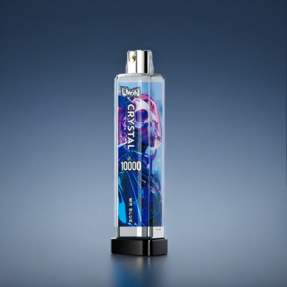 UWIN Crystal 10000 Puffs Norge Engros – Blå – 18ml E-væske – Type-C – Mesh Coil – RGB Lys