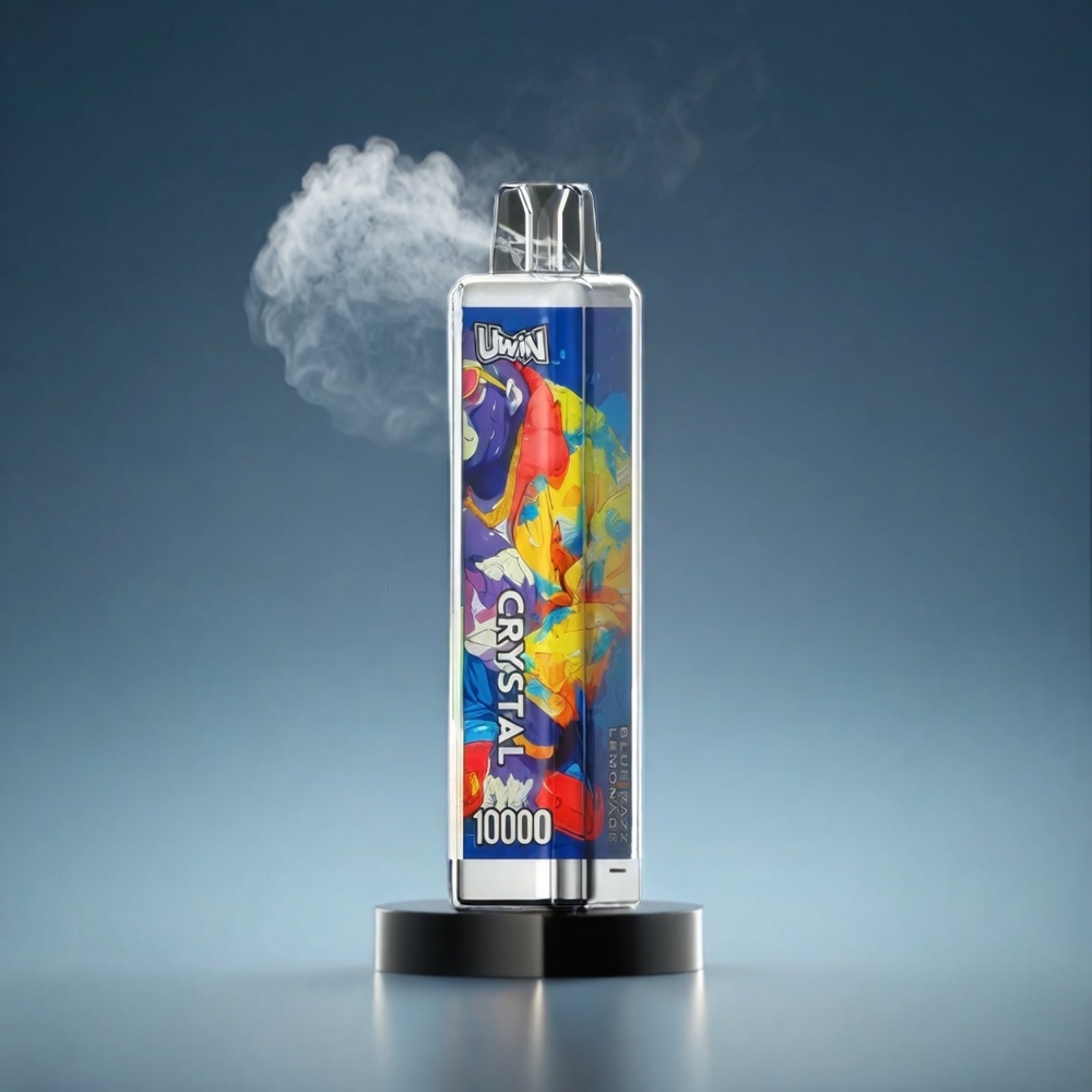 UWIN Crystal 10000 Puffs Norge Engros – Blå Bringebær Lemonade – 18ml – Type-C Lading – 0.8 Ohm Mesh Coil – RGB Lys