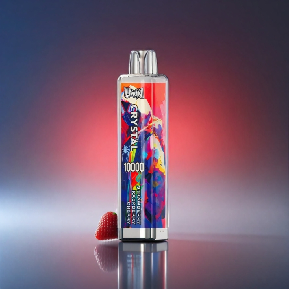 UWIN Crystal 10000 Puffs Norge Engros – Jordbær Bringebær Kirsebær – 18ml E-Liquid – 650mAh – Type-C Lading – 0.8 Ohm Mesh Coil – RGB Lys